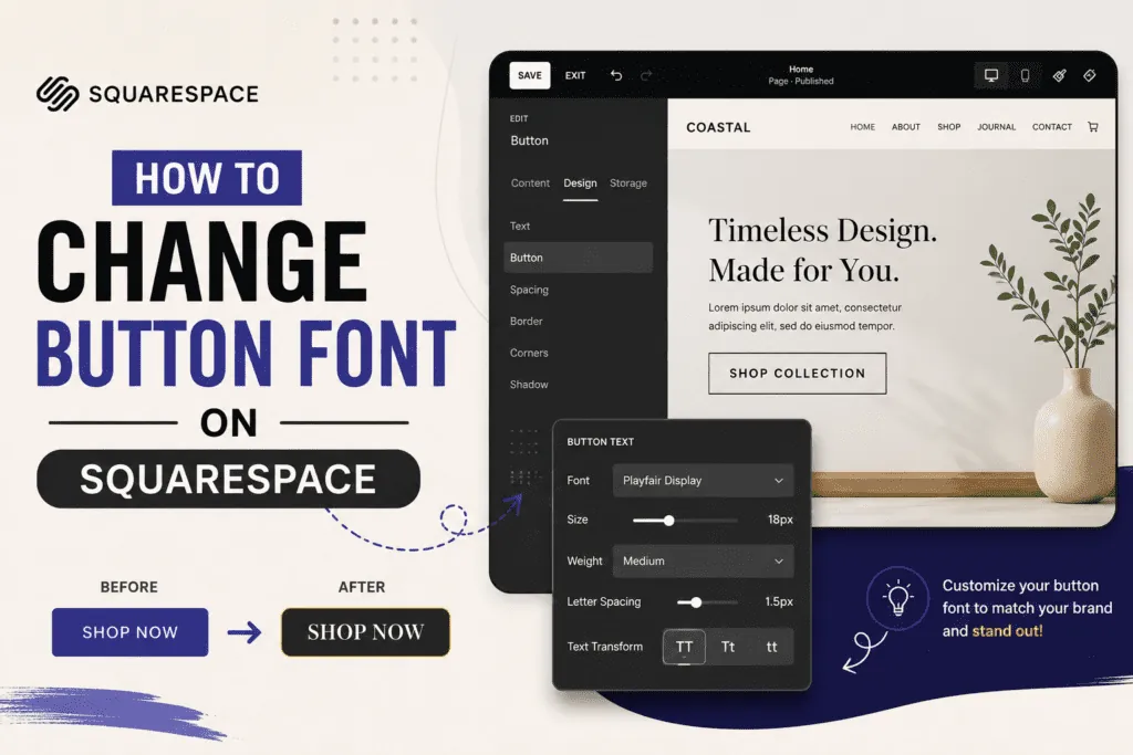 Changing the button font on Squarespace