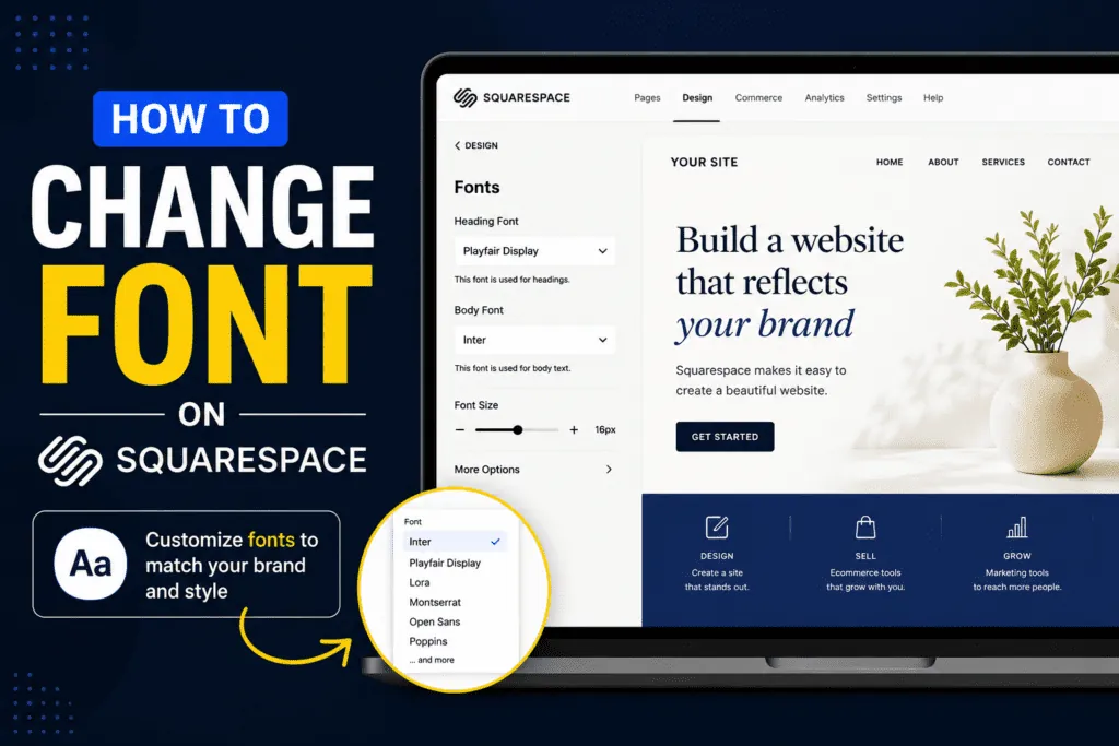 Squarespace site styles fonts panel