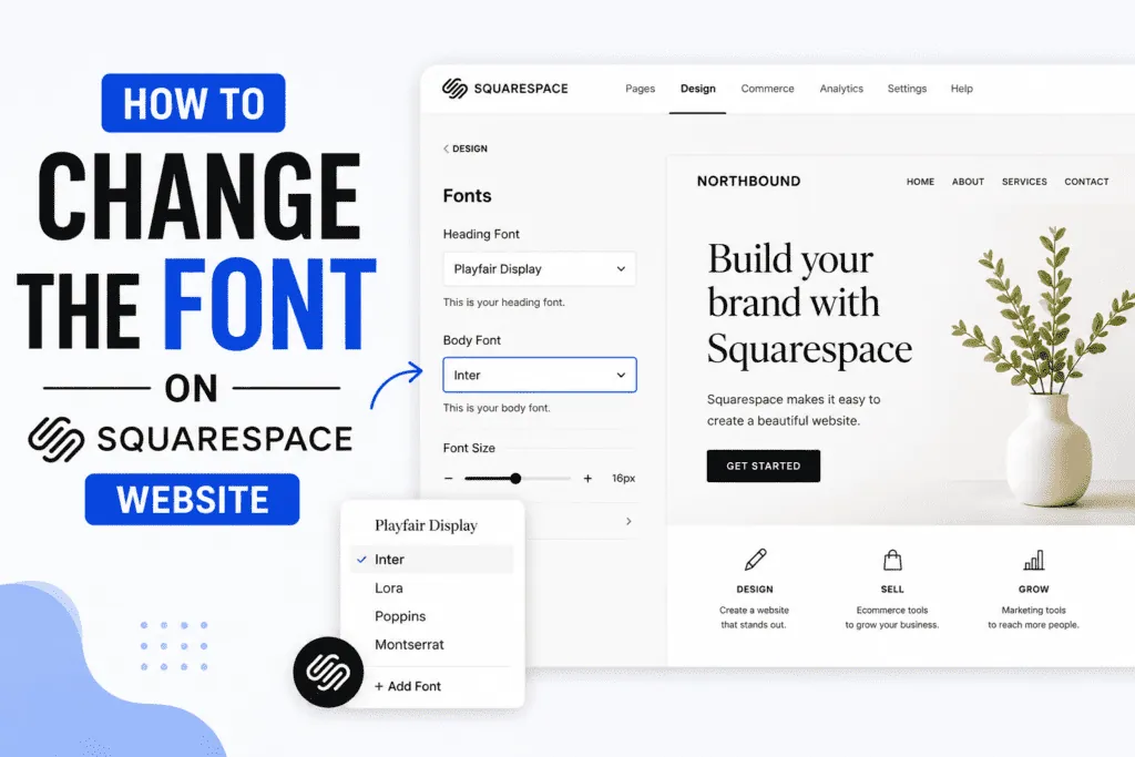 Changing the heading and paragraph fonts on a Squarespace website
