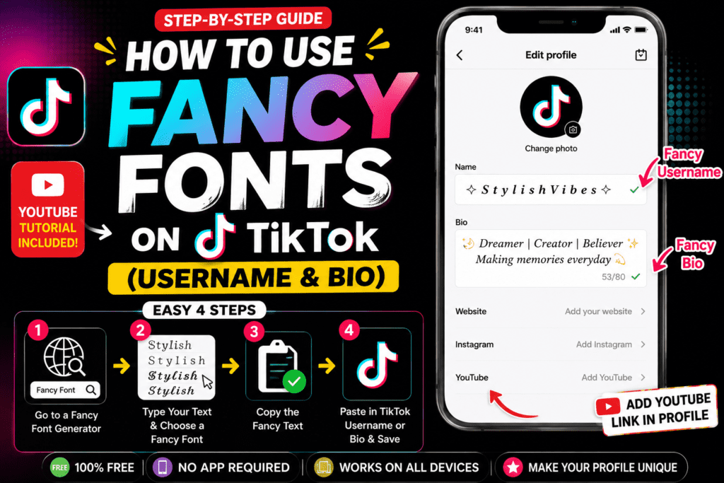 How to Use Fancy Fonts on TikTok (Username & Bio)